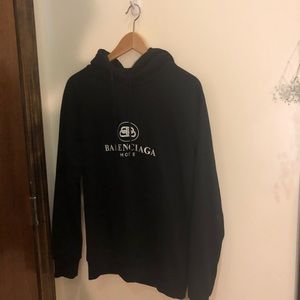 Balenciaga Logo Hoodie in Black (SMALL SIZE)